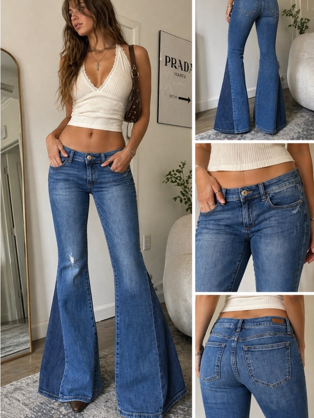 SNEAK PEEK Flare Jeans Bell Bottom Denim Y2K Indie Low Rise Stretch | Size 9